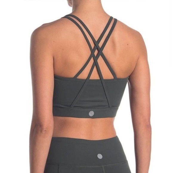 Threads 4 Thought ReActive long line Strappy Back Green Sports Bra - Picture 1 of 2